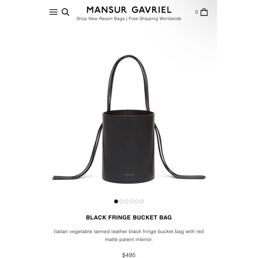 Mansur Gavriel Fringe Bucket Bag black